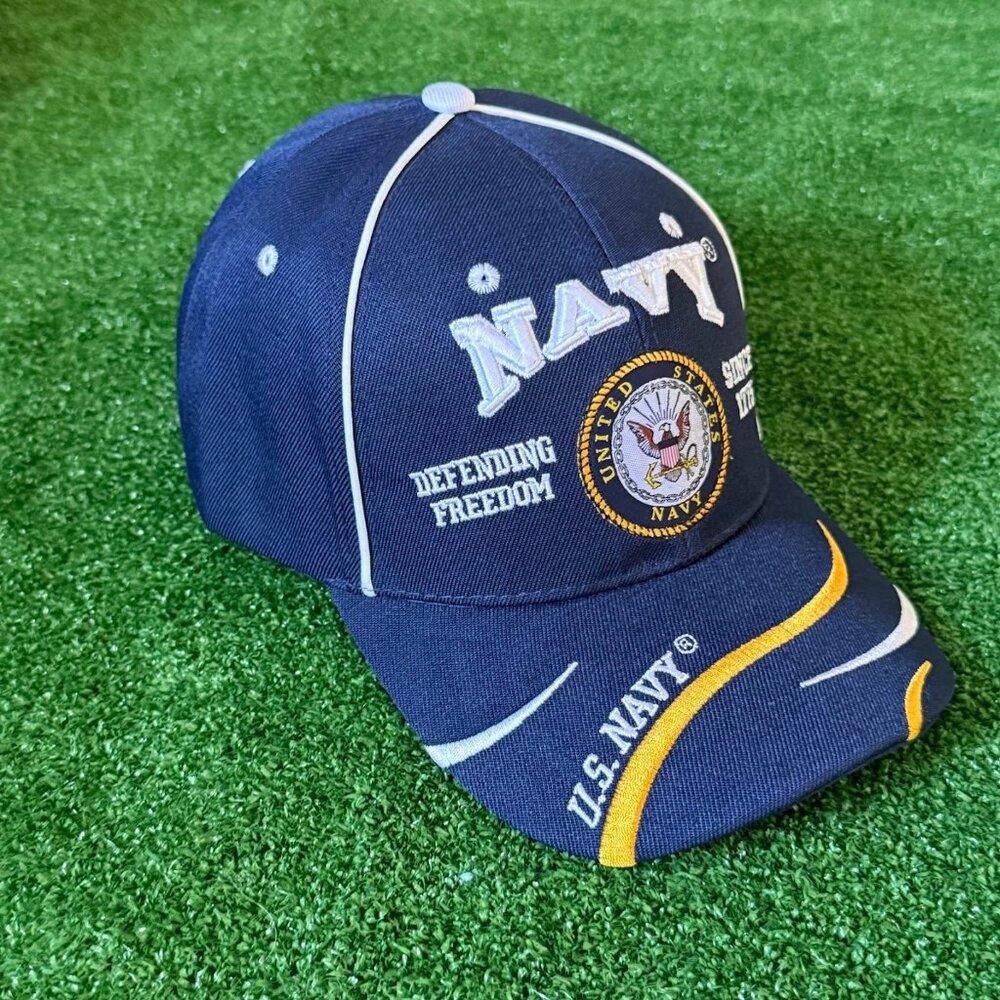 U.S. Navy Military Cap Defending Freedom Blue Adjustable Official Licensed Hat